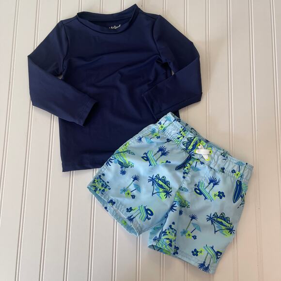 Cat & Jack Swim Trunks and Rashguard Bundle Beach Pool Size Boys 3T - Picture 1 of 4
